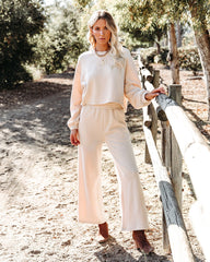 Izzy Cotton Blend Cropped Long Sleeve Top - Natural Oshnow