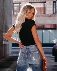 Jacen Seamless V-Neck Bodysuit - Black Oshnow