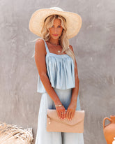 Jacinta Crop Babydoll Tank - Waterlily Oshnow