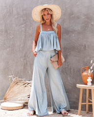 Jacinta Crop Babydoll Tank - Waterlily Oshnow