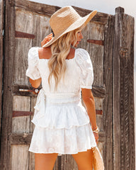 Jaden Cotton Embroidered Wrap Crop Top Oshnow