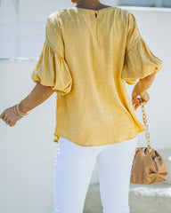 Jaimee Swiss Dot Billowed Top - Pale Yellow Oshnow