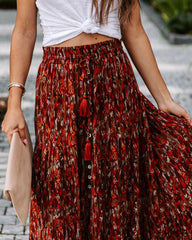 James Printed Tassel Tie Maxi Skirt - SALE Oshnow