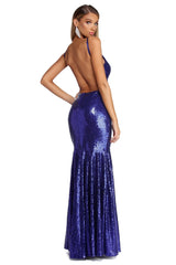 Janessa Open Back Sequin Dress Oshnow