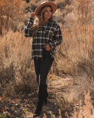 Jayce Cotton Distressed Plaid Button Down Top Oshnow