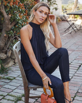 Jeezy Modal Blend Halter Tank - Faded Black Oshnow