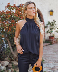 Jeezy Modal Blend Halter Tank - Faded Black Oshnow