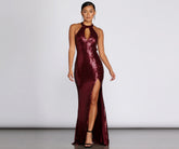 Jena Formal Sequin High Slit Dress Oshnow