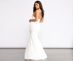 Jenetta Front Slit Crepe Dress Oshnow