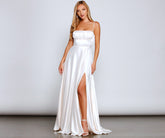 Jenny A-Line Satin Formal Dress Oshnow