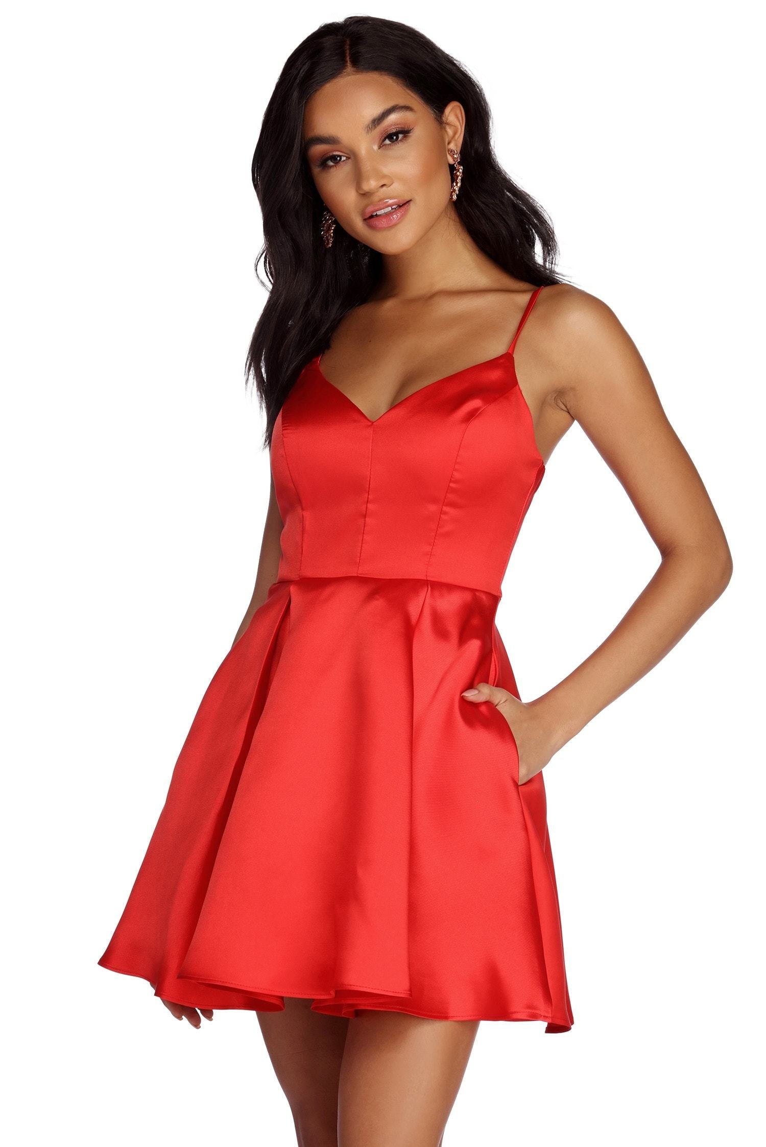Jenny Formal Satin Party Dress Oshnow
