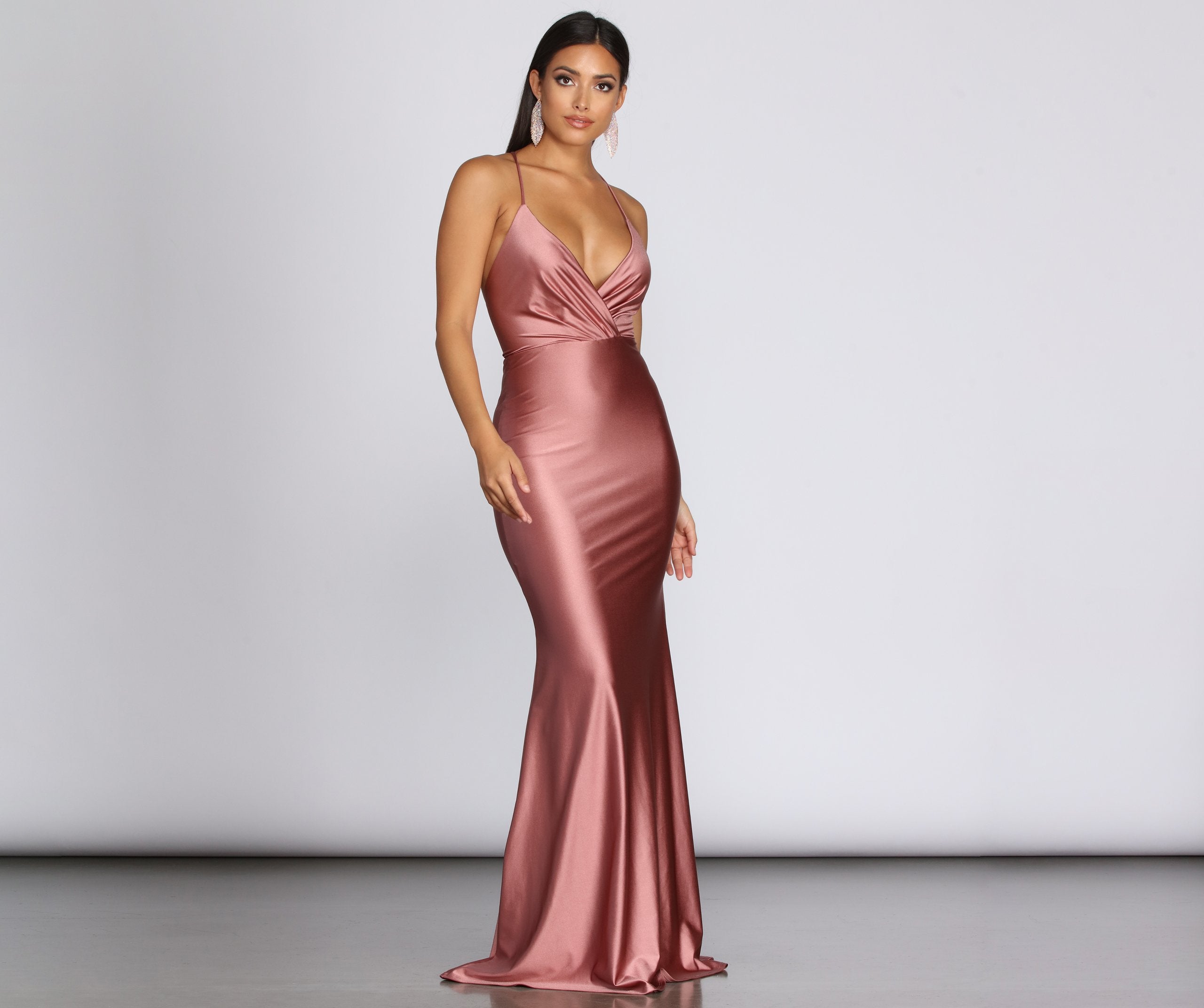 Jerry Cross Back Draped Gown Oshnow