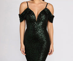 Jillian Deep V Sequin Dress Oshnow
