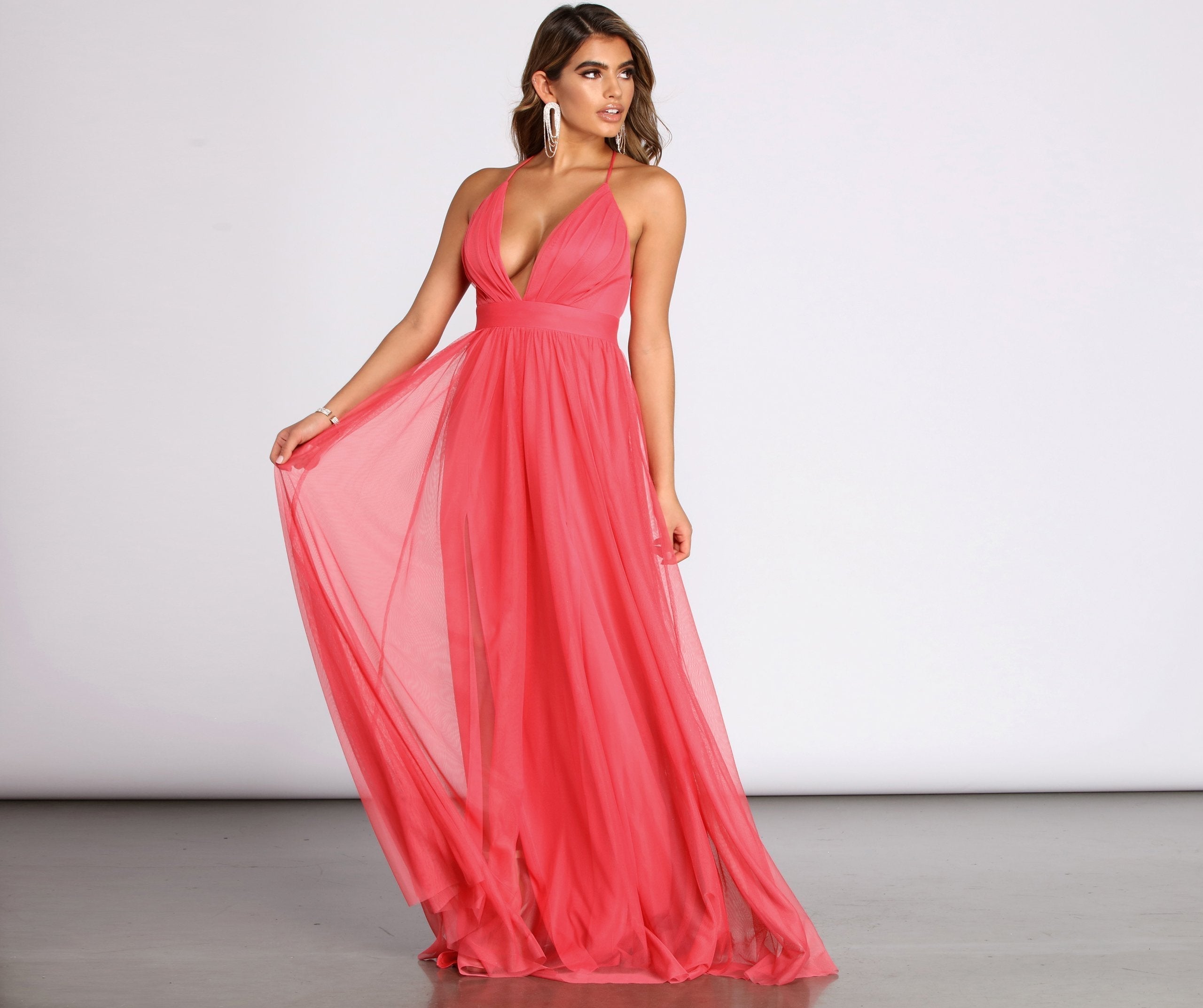 Jodi Tulle A-Line Dress Oshnow