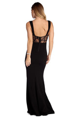 Jolee Lace Inset Formal Dress Oshnow