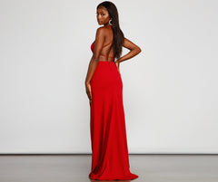Jolie Formal High Slit A-Line Dress Oshnow