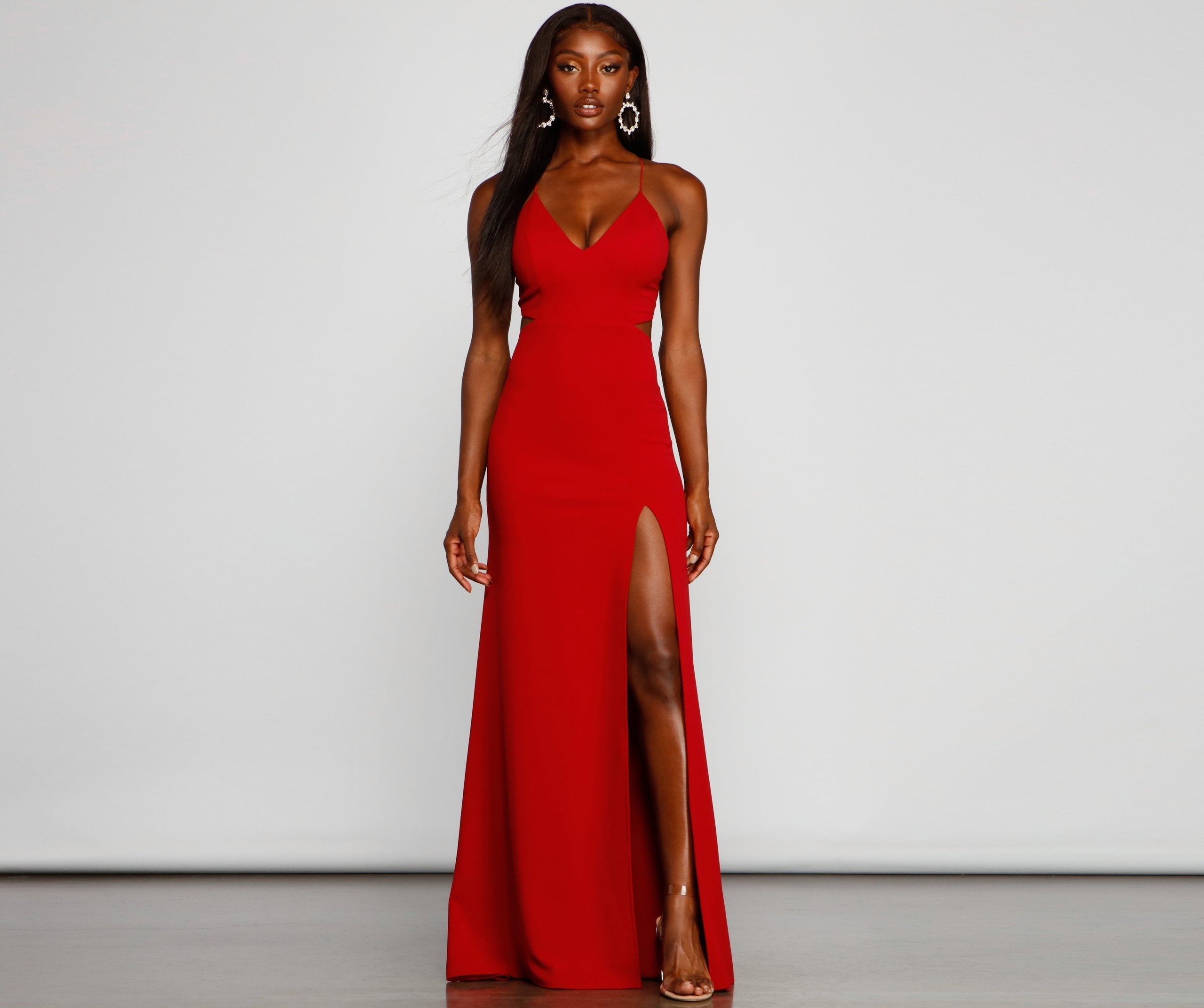 Jolie Formal High Slit A-Line Dress Oshnow