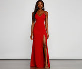 Jolie Formal High Slit A-Line Dress Oshnow