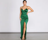 Jolina Wrap Skirt Satin Dress Oshnow