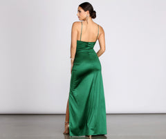 Jolina Wrap Skirt Satin Dress Oshnow