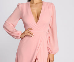Jordan Chiffon Wrap Dress Oshnow