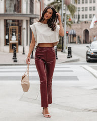 Jordon Cotton Cropped Tee - Tapioca Oshnow