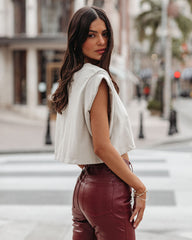 Jordon Cotton Cropped Tee - Tapioca Oshnow