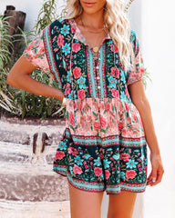 Joy Spring Floral Button Down Romper - SALE Oshnow