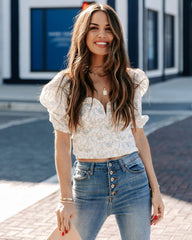 Joya Cotton Floral Crop Top Oshnow