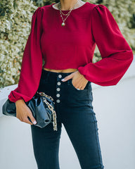 Joyce Billowed Sleeve Crop Blouse - Port Oshnow