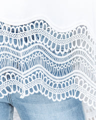 Joyous Day High Low Crochet Lace Tank Oshnow