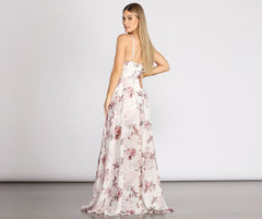 Julian Floral Chiffon A-Line Dress Oshnow