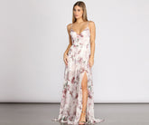 Julian Floral Chiffon A-Line Dress Oshnow