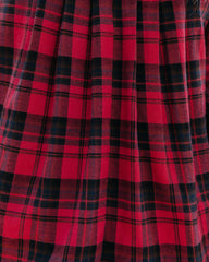 Julien Cotton Plaid Babydoll Top - Spiced Red Oshnow