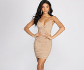 Julissa Knot Front Heat Stone Mini Dress Oshnow