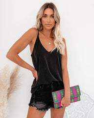 Just A Dream Knit Cami Tank - Black Oshnow