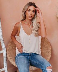 Just A Dream Knit Cami Tank - Cappuccino Oshnow
