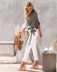 Just Lucky Swiss Dot Shimmer Wrap Top Oshnow
