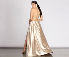 Kaia Satin A-Line Dress Oshnow