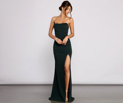 Kaia Strapless High Slit Formal Dress Oshnow