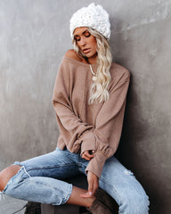 Kaitlynn Billowed Sleeve Knit Top - Latte Oshnow