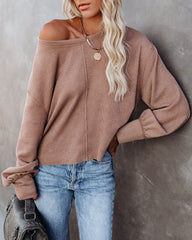 Kaitlynn Billowed Sleeve Knit Top - Latte Oshnow