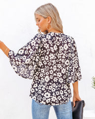Kalani Floral Bell Sleeve Blouse Oshnow
