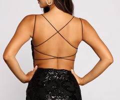 Karina Formal Sequin Cross Back Mini Dress Oshnow