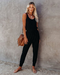 Katya Pocketed Ribbed Knit Jumpsuit