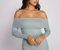 Keep It Chill Off The Shoulder Mini Dress Oshnow