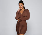Keep It Trendy Collared Mini Dress Oshnow