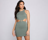Keep It Trendy Cutout Mini Dress Oshnow