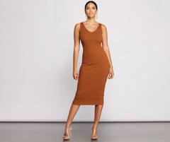 Keepin' Knit Chic Midi Sweater Dress Oshnow