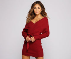 Keeping Knit Casual Ribbed Mini Dress Oshnow
